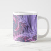 Colorful Boho Hippie Groovy Trippy Pastel Fraktal Jumbo-Tasse (Rechts)