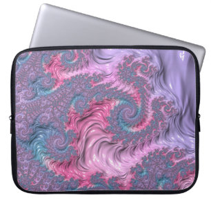 Colorful Boho Hippie Groovy Trippy Pastel Fraktal Laptopschutzhülle