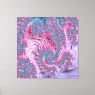 Colorful Boho Hippie Groovy Trippy Pastel Fraktal Leinwanddruck