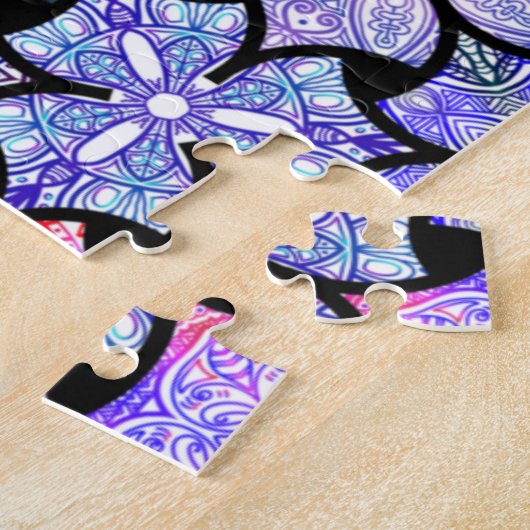 Colorful Boho Mandala Pattern Jigsaw Puzzle (Seite)
