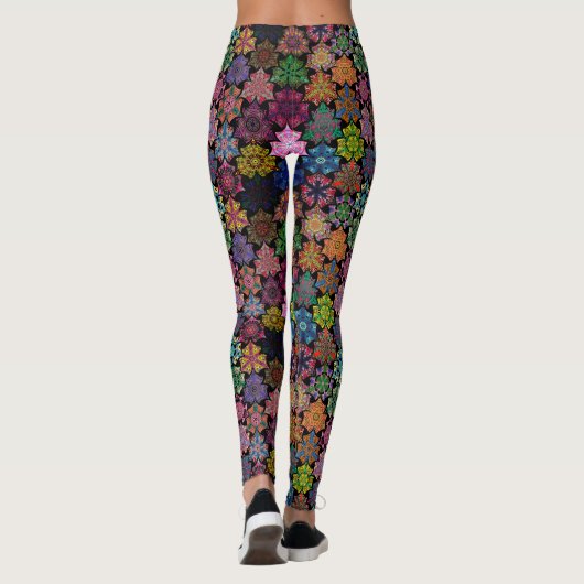 Colorful Boho Mandala Pattern Leggings (Rückseite)