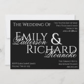 Colorful Boho Minimalist Black & White Chic  Einladung (Vorderseite)