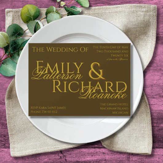 Colorful Boho Minimalist Dark Olive Green Einladung