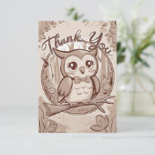 Colorful Boho Owl Dankeskarte (Stehend Vorderseite)