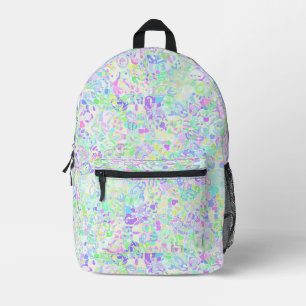 Colorful Boho Pastel Groovy Hippie Blob Mosaik Bedruckter Rucksack