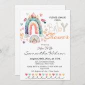 Colorful Boho Rainbows Baby Dusche Einladung (Vorne/Hinten)