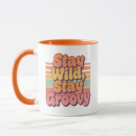 Colorful Boho Retro Stay Wild Stay Groovy Tasse (Links)
