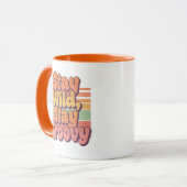 Colorful Boho Retro Stay Wild Stay Groovy Tasse (Vorderseite Links)