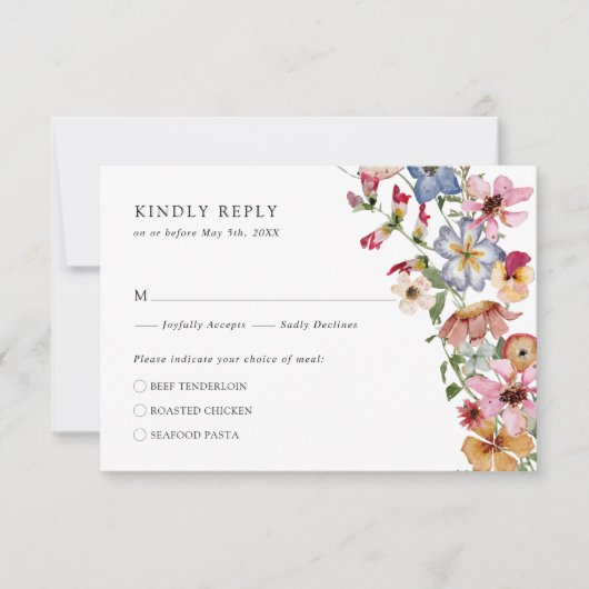 Colorful Boho RSVP Karte (Vorderseite)