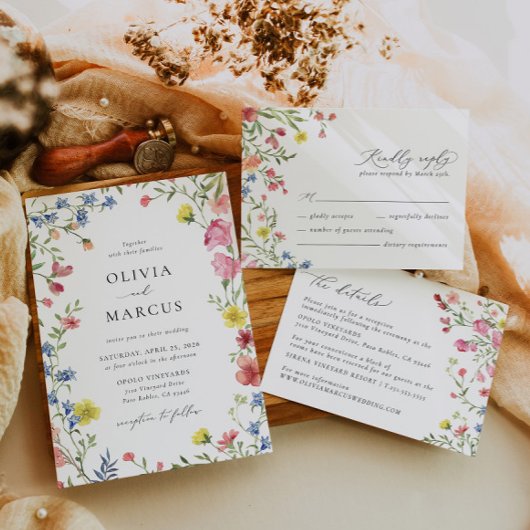 Colorful Boho Wildblume Fairytale Einladung