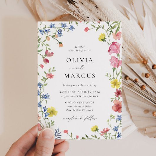 Colorful Boho Wildblume Fairytale Einladung