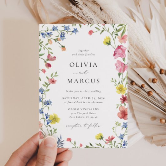 Colorful Boho Wildblume Fairytale Einladung