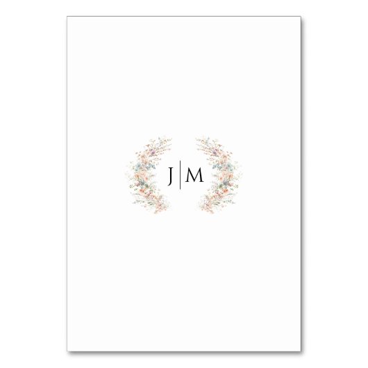 Colorful Boho Wildblume Hochzeit Tischnummern (Rückseite)