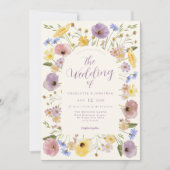 Colorful Boho Wildblume Wedding Einladung (Vorderseite)