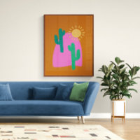 Colorful Boho Wüste Cactus Art Illustration