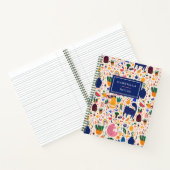 Colorful Boho Wüste Katzen Muster Name Notizblock (Innenseite)