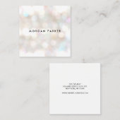 Colorful Bokeh Glitzer Square Quadratische Visitenkarte (Vorne/Hinten)