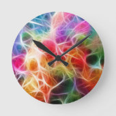Colorful Bokeh Lightning Runde Wanduhr (Vorderseite)