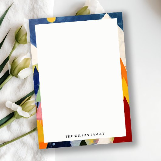 Colorful Bold Retro Abstract Christmas Landscape Mitteilungskarte