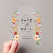 Colorful Bold Wildflower Wedding Save The Date Acryleinladungen (Insitu (Handheld))