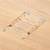 Colorful Bold Wildflowers Wedding Acryleinladungen (Ablage )