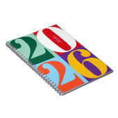 Colorful Bold Year Blocks Custom Title Notizblock (Rechte Seite)