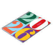 Colorful Bold Year Blocks Custom Title Notizblock (Linke Seite)