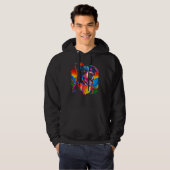 Colorful Border Collie Dog Hoodie (Vorne ganz)