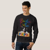 Colorful Border Collie Papa Dog Dad Sweatshirt (Vorne ganz)