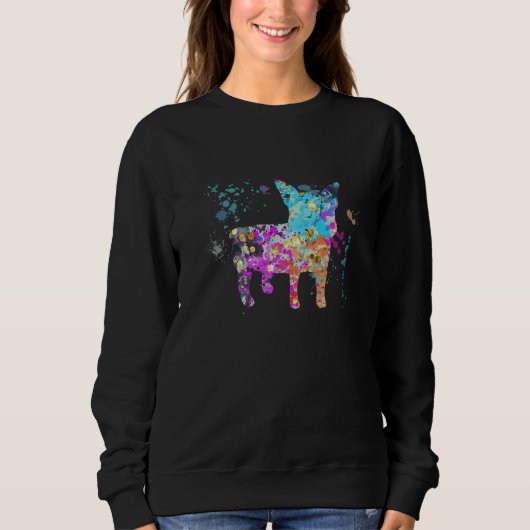 Colorful Boston Terrier Dog Boston Terriers Sweatshirt (Vorderseite)