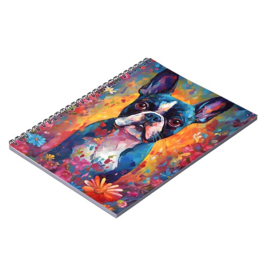 Colorful Boston Terrier Notizblock (Linke Seite)