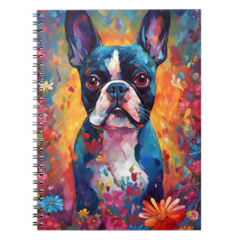 Colorful Boston Terrier Notizblock