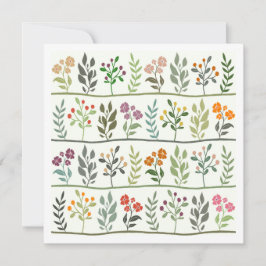 Colorful Botanic Rhapsody Floral Silhouette Card Feiertagskarte