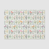 Colorful Botanic Rhapsody Silhouette Floral Seidenpapier (Vorderseite)