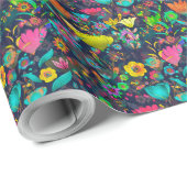Colorful botanical pattern geschenkpapier (Rolleneckpunkt)