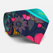 Colorful botanical pattern krawatte (Gerollt)