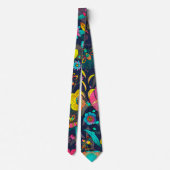 Colorful botanical pattern krawatte (Rückseite)