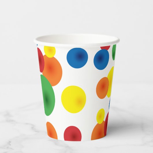 Colorful Bouncy Ball Birthday Paper Cups Pappbecher (Rückseite)