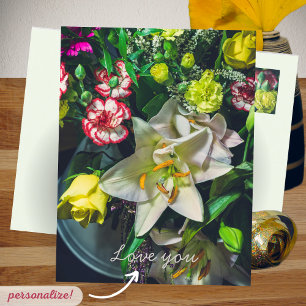 Colorful bouquet with lily  postkarte