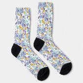 Colorful bouquets of retro flowers on white socken (Rechts)