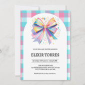 Colorful Bow Baby Dusche Einladung (Vorderseite)