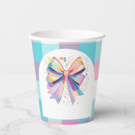 Colorful Bow Baby Dusche Pappbecher (Vorderseite)