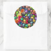 Colorful Bowling Balls Collage Runder Aufkleber (Tasche)