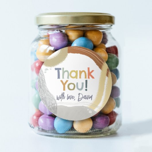 Colorful Boy Birthday Thank You Favor Sticker