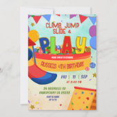 Colorful Boy Indoor Playground Birthday Invitation Einladung (Vorderseite)