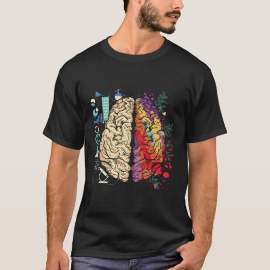 Colorful Brain Science Architecture Art T-Shirt (Vorderseite)