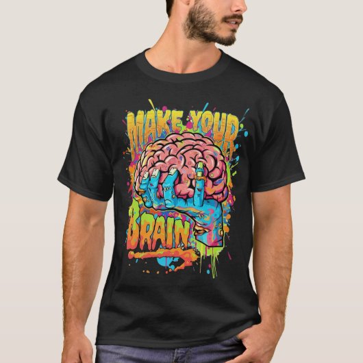 Colorful Brain Street Art T - Shirt (Vorderseite)