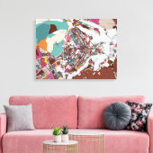 Colorful Brasilia Map Leinwanddruck (Insitu (Wohnzimmer))