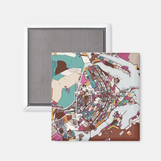 Colorful Brasilia Map Magnet (Vorderseite/Rückseite)