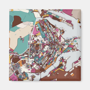 Colorful Brasilia Map Magnet
